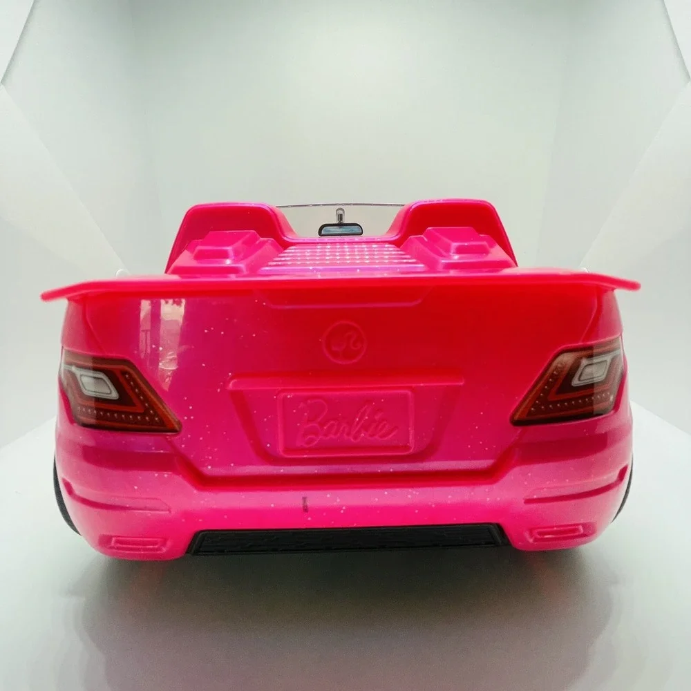 Mattel Barbie Convertible Plastic Push Car Pink‎ Sparkle & Black Interior 2016